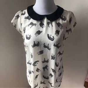 Cute Zebra Blouse Size Medium